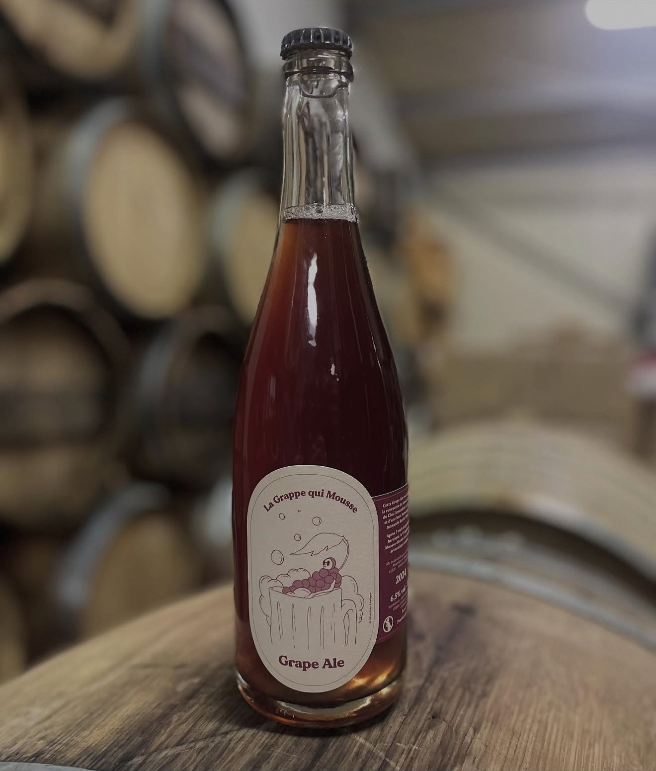 Bière Grappe qui mousse