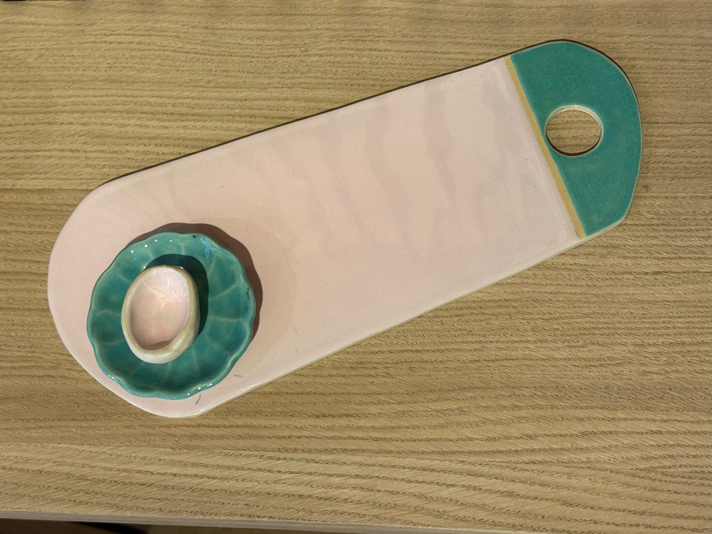 Planche Color - rose pâle & vert émeraude