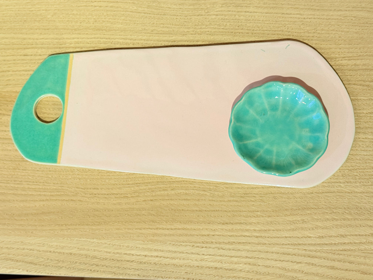 Planche Color - rose pâle & vert émeraude