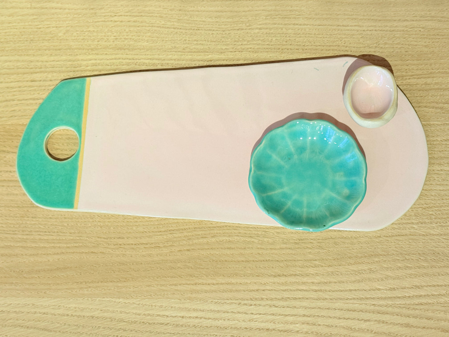 Planche Color - rose pâle & vert émeraude