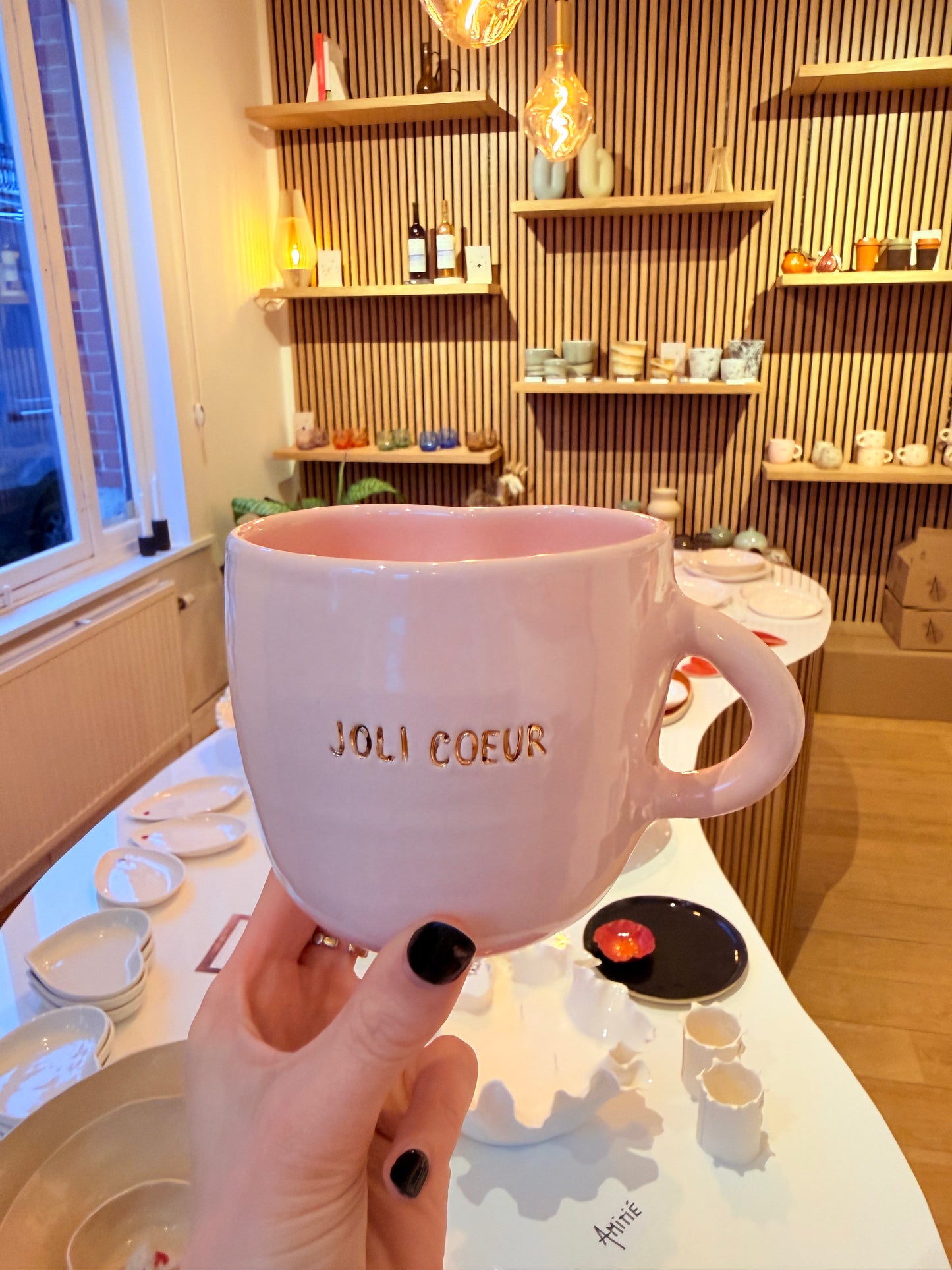 Mug rose "mots doux"