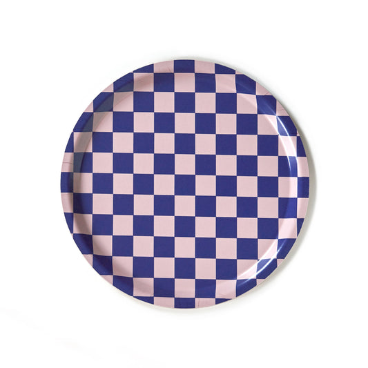 Plateau rond Damier