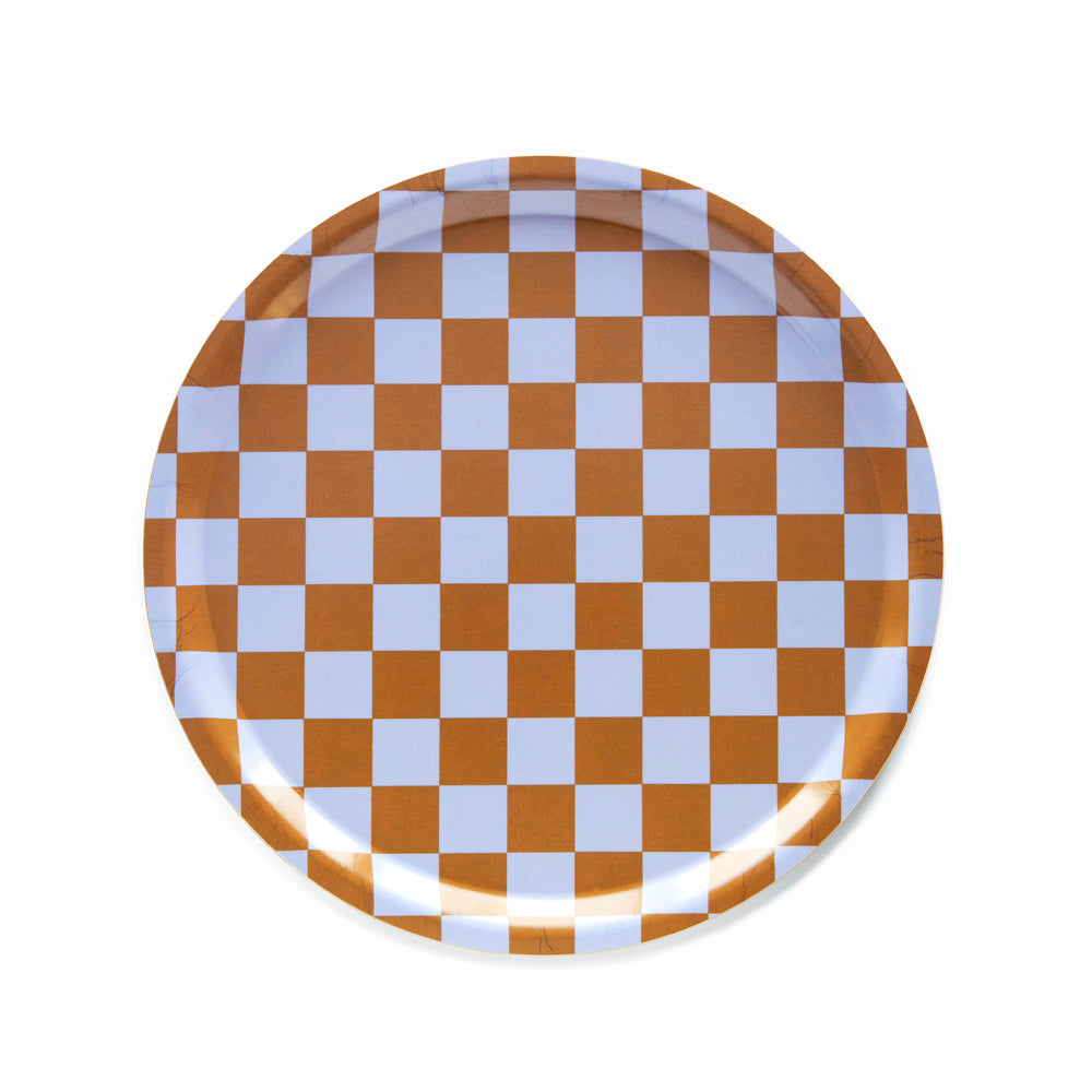 Plateau rond Damier