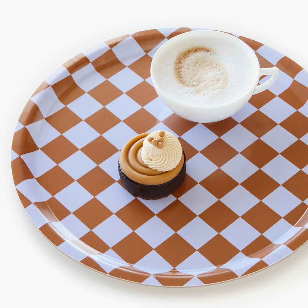 Plateau rond Damier