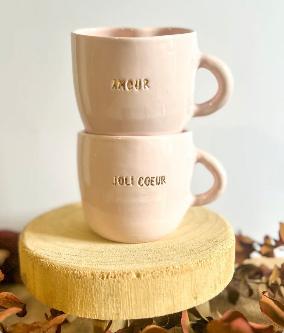 Mug rose "mots doux"