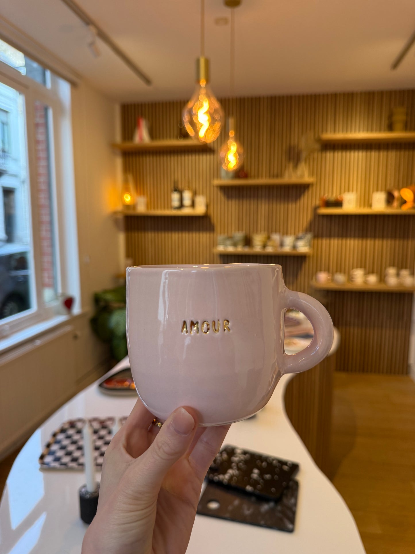 Mug rose "mots doux"