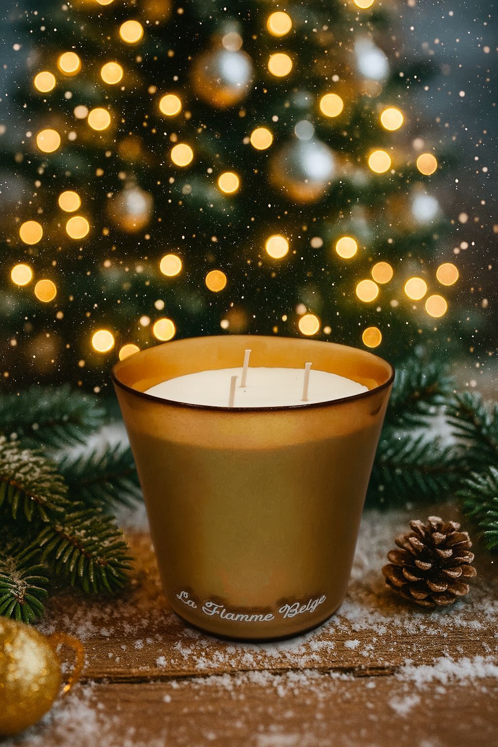 Bougie Hiver Gold Médium